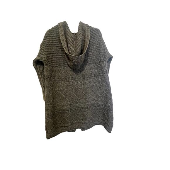 American Eagle Outfitters Woman’s Size M Gray Hooded Tunic Wool Blend Sweater - Picture 2 of 9